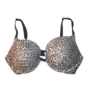 Victoria Secret Push Up Bra size 34D Pink Leopard Print